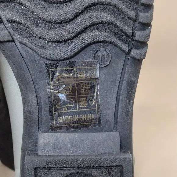 Sociology Gray Black Winter Outdoor Faux Fur Lined Rubber Weather Boots - Picture 6 of 8